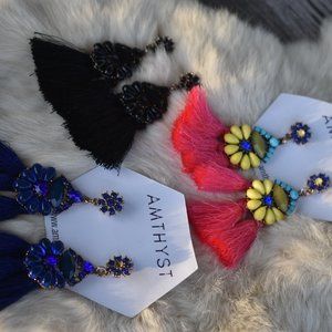 Jeweled & Tasseled Chandi Earrings BUNDLE